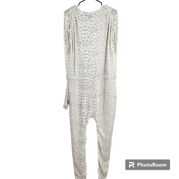 OnePiece Jumpsuit Original Leopard Sleeveless V-Neck Drawstring Waist Size XS - Picture 7 of 7